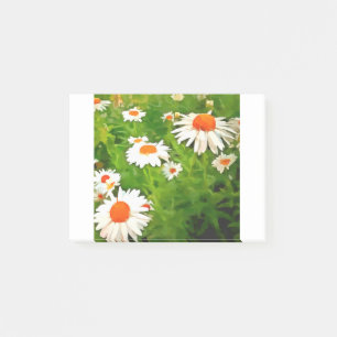 Artistic Bright Colorful White Garden Daisies v4b Post-it Klebezettel