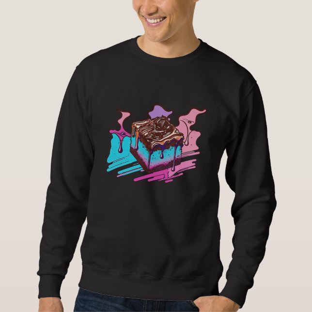 Artistic Brownies Retrowave Meets Pastel Vaporwave Sweatshirt (Vorderseite)