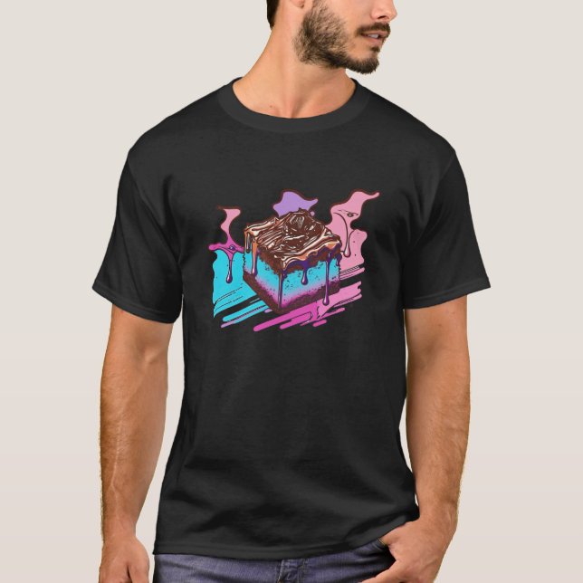 Artistic Brownies Retrowave Meets Pastel Vaporwave T-Shirt (Vorderseite)