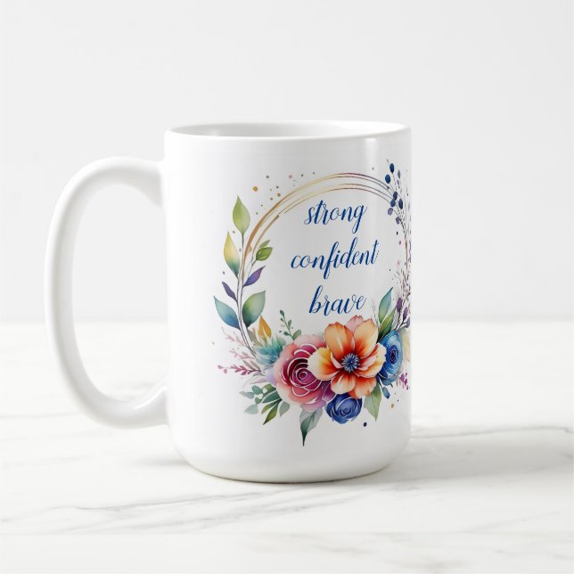 Artistic Ceramic Floral Inspirational Mug  Kaffeetasse (Links)