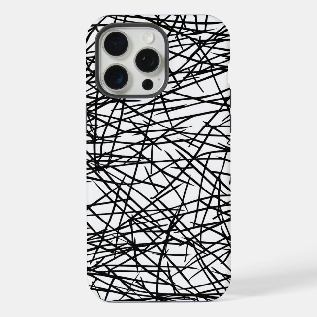 Artistic Chaotic Line Scribble Design 🎨 iPhone Hülle (Rückseite)
