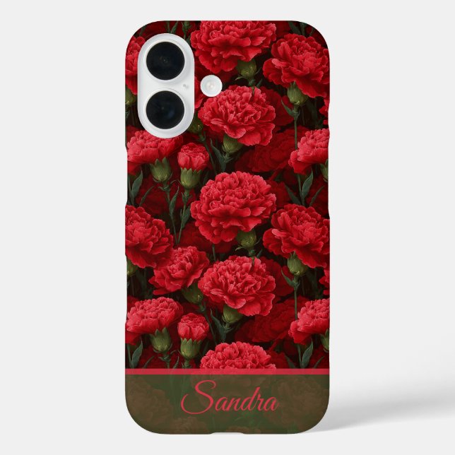 Artistic Christmas Gift Carnation Flower Name Case-Mate iPhone Hülle (Rückseite)