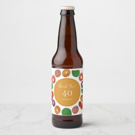 Artistic Colorful Fall Paper Plate Bierflaschenetikett