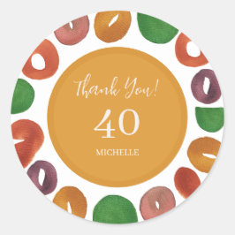 Artistic Colorful Fall Paper Plate Runder Aufkleber