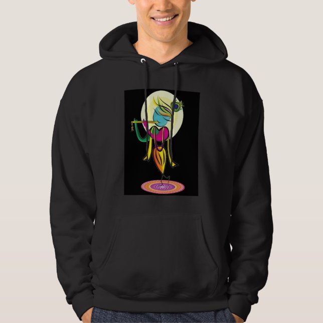 Artistic colourful Lord Shri Krishna with flute! Hoodie (Vorderseite)