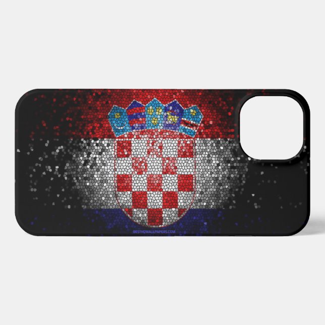 Artistic Croatian Flag iPhone 17 Case | Croatia He Hülle (Rückseite (Horizontal))
