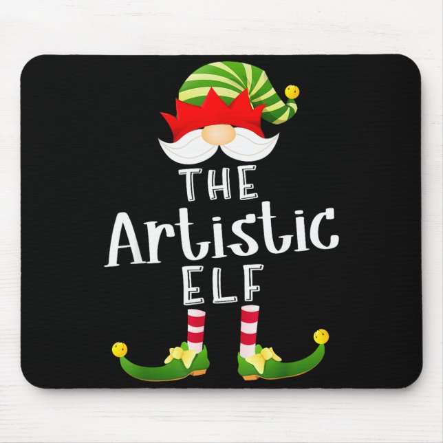 Artistic Elf Group Christmas Funny Pajama Party  Mousepad (Vorne)