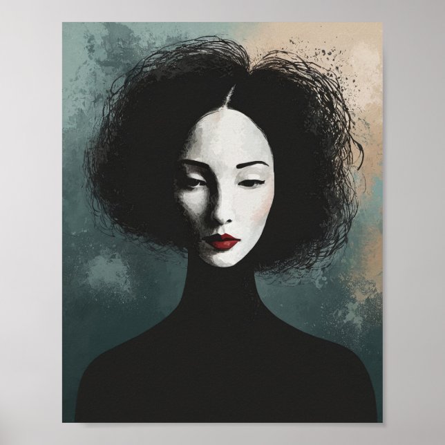 Artistic Faceless Woman Portrait Poster (Vorne)
