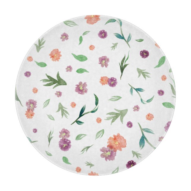 Artistic floral chopping board - Geschenk für die  Schneidebrett (Vorderseite)