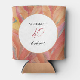 Artistic Floral Feathers Pastel Watercolor Dosenkühler