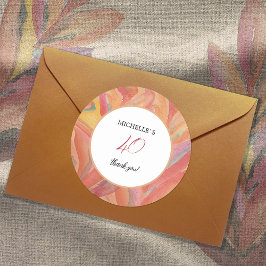 Artistic Floral Feathers Pastel Watercolor Runder Aufkleber