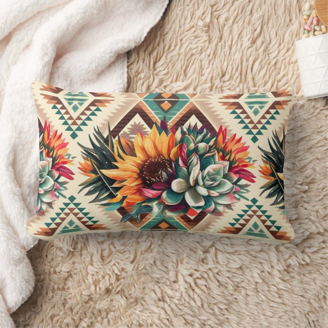 artistic flower pattern pillow lendenkissen (Decke)