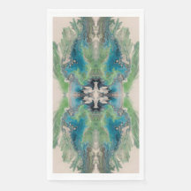 Artistic Fluid Abstract in Aqua & Green