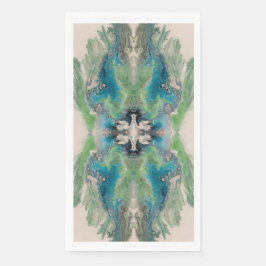 Artistic Fluid Abstract in Aqua & Green Serviette