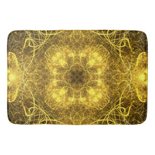 Artistic Gold Fraktal Design_Bath Mat Badematte