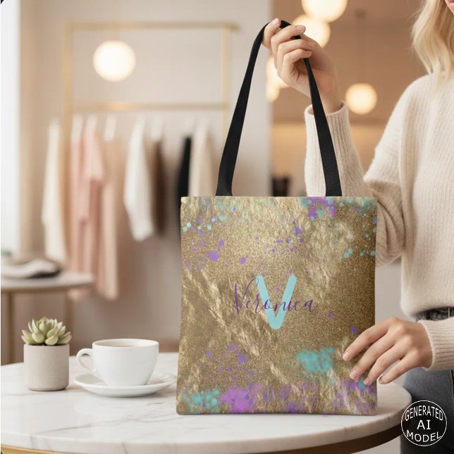 Artistic Gold Metallic Foil Glitzer Paint Spritzer (Von Creator hochgeladen)