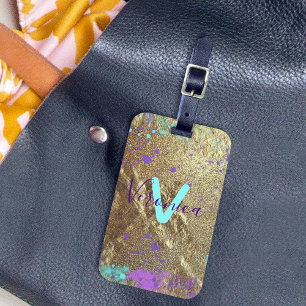 Artistic Gold Metallic Foil Glitzer Paint Spritzer Gepäckanhänger