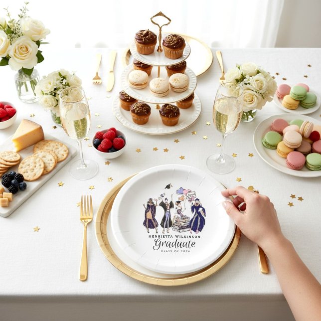 Artistic Graduation Celebration Fashion Sketch  Pappteller (Von Creator hochgeladen)