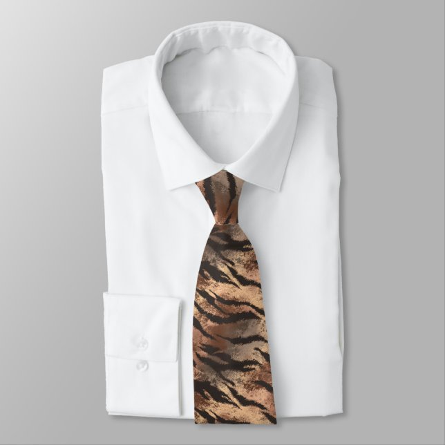 Artistic Groomsman Gift Tiger Print Krawatte (Gebunden)