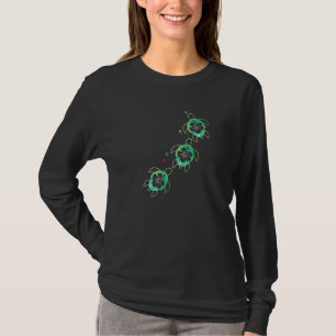 Artistic Hawaiian Sea Turtle Hibiskus Blume Maori T-Shirt