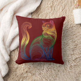 Artistic Home Decor Vibrant Swirl Cat Kissen