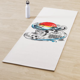 Artistic Japanese Soccer Cat for fitness art lover Yogamatte