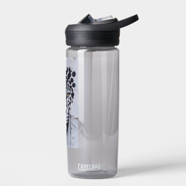 Artistic Leopard Portrait Wildlife Hoodie & Labels Trinkflasche (Links)