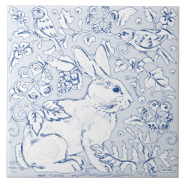 Artistic Light Bunny Bunny Bird Floral Delft Fliese