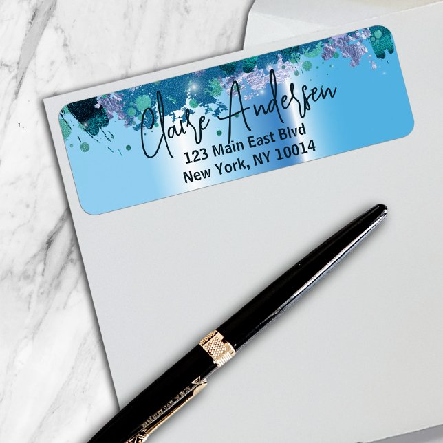 Artistic Luxury Chic Modern Glam Blue Metallic (Von Creator hochgeladen)