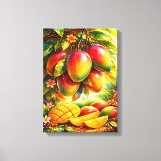 Artistic Mango Orchard Illustration Leinwanddruck