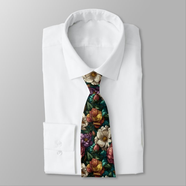 Artistic Mens Accessories Gardenias Flower Krawatte (Gebunden)