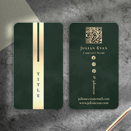 Artistic Modern Emerald Green & Gold Business Card Visitenkarte