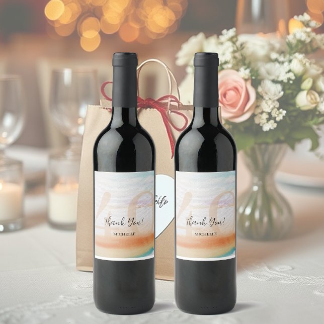 Artistic Modern Rainbow Vielen Dank für Ihr Geburt Alkoholflaschenetikett (Von Creator hochgeladen)