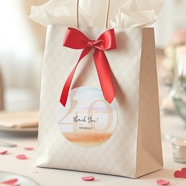 Artistic Modern Rainbow Vielen Dank für Ihr Geburt Runder Aufkleber (Von Creator hochgeladen)