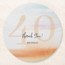 Artistic Modern Rainbow Vielen Dank für Ihr Geburt Runder Pappuntersetzer