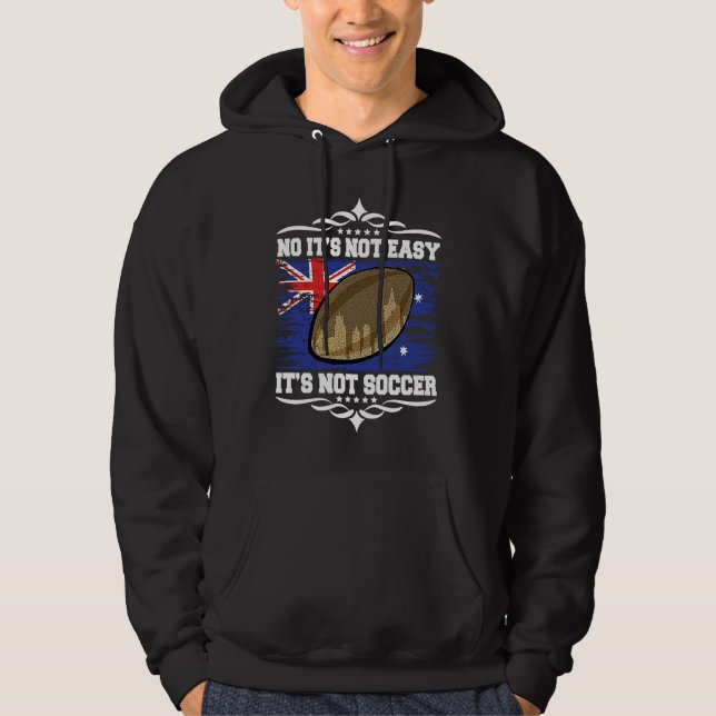 Artistic Motivational Australian Flag Rugby Quote Hoodie (Vorderseite)