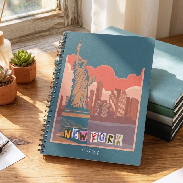 Artistic New York Skyline Notebook - Personalisier Notizblock (Von Creator hochgeladen)