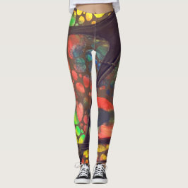 Artistic painting and collage legging pants leggings