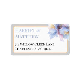 Artistic Pastel Botanical Florals Wedding Adressaufkleber