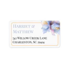 Artistic Pastel Botanical Florals Wedding Adressaufkleber