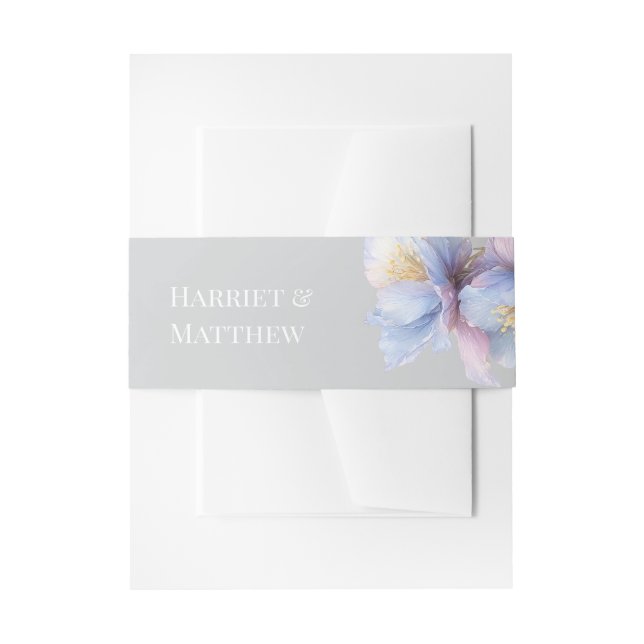 Artistic Pastel Botanical Florals Wedding Einladungsbanderole (Vorderseite Beispiel)