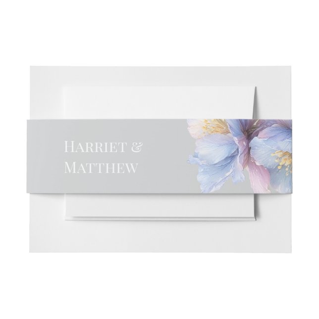 Artistic Pastel Botanical Florals Wedding Einladungsbanderole (Vorderseite Beispiel)