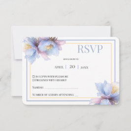 Artistic Pastel Botanical Florals Wedding RSVP Karte