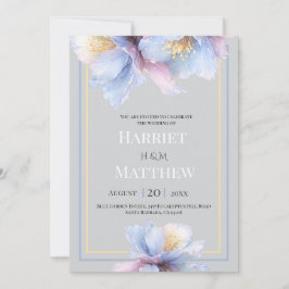 Artistic Pastel Botanical Sublime Florals Wedding Einladung