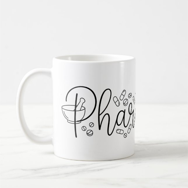 Artistic Pharmacist Typography Mug Kaffeetasse (Links)