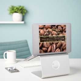 Artistic Roasted Coffee Beans Business Card Aufkleber