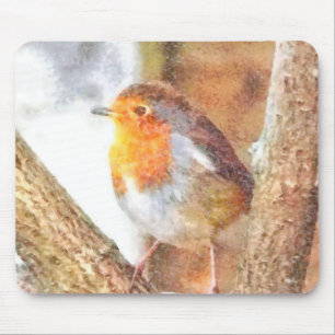 Artistic Robin Redust Perched Mousepad