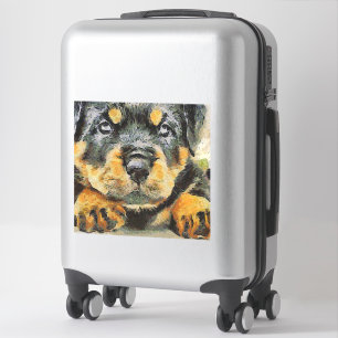 Artistic Rottweiler Puppy Portrait Aufkleber