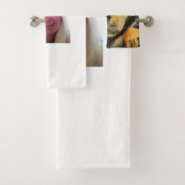 Artistic Rottweiler Puppy Portrait Badhandtuch Set