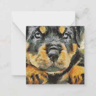 Artistic Rottweiler Puppy Portrait Mitteilungskarte